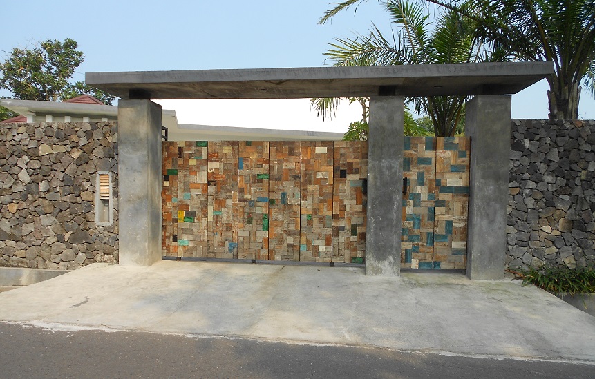 Izzurau Kayu Contoh Elemen Desain Rumah Pintu Gerbang 
