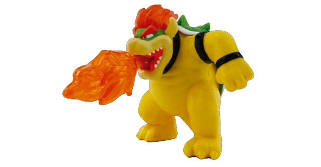 Brinquedo de Bowser cuspindo fogo