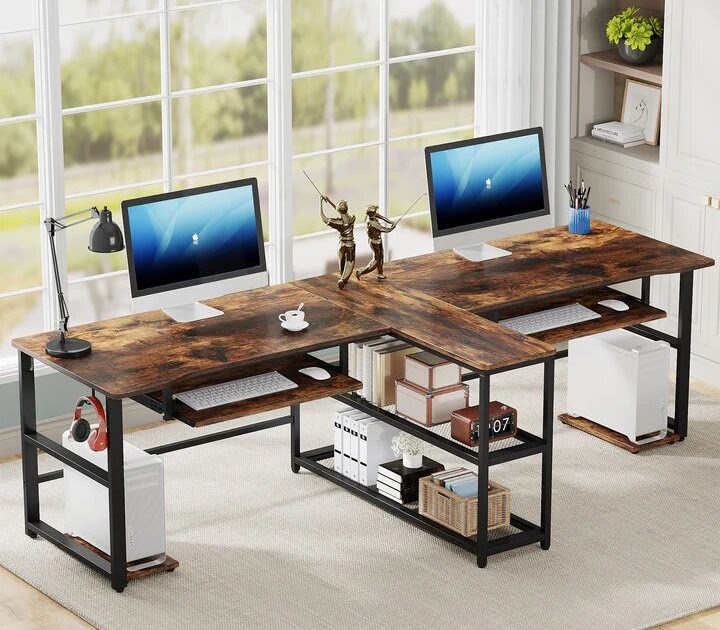 Two Person Desk Home Office For Comfort And Convenience