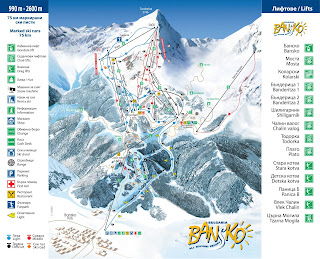 Bansko Dağ Kayak Merkezi Haritası