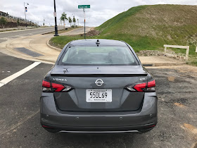 Rear view of 2020 Nissan Versa SR