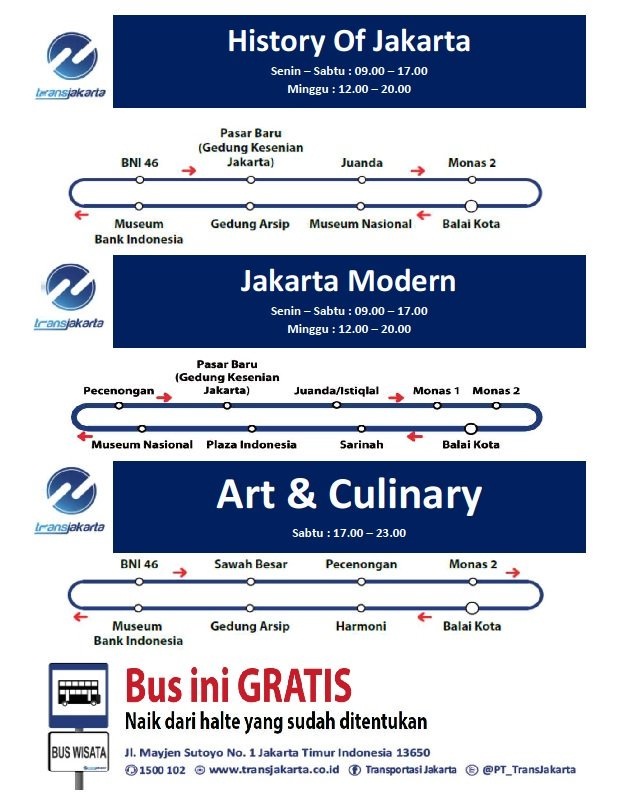 Jadwal Bus Wisata Gratis DKI Jakarta  Dibacaonline