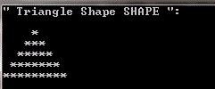 sample output filled isosceles triangle asterisk character