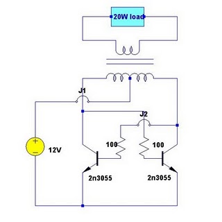 Skema Rangkaian  Inverter  Sederhana  12v ke 220v Direktori 