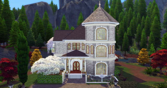 Sims 4 Lot | Residential: Enchantress's Mansion • NO CC | Halloween 2023 | Gabymelove Sims | Lote, Lots, residencial, house, Hechicera, casa encantada, mansión, libre de cc, contenido personalizado, Noche de brujas, bruja, white, blanca, magic, magia