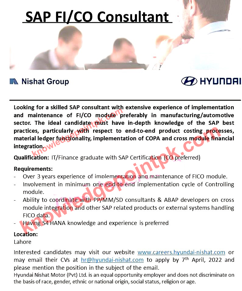 Hyundai Nishat Pvt Ltd Jobs 2022 Latest