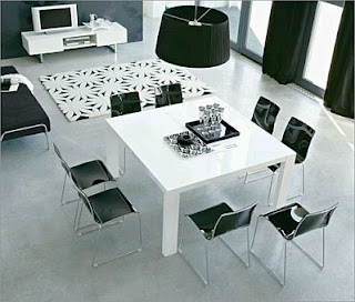 Modern Dining Room furniture, black and white color