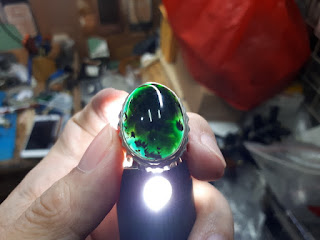 Batu Bacan Gulau BC064 Size Ideal Ikatan Perak Kokoh