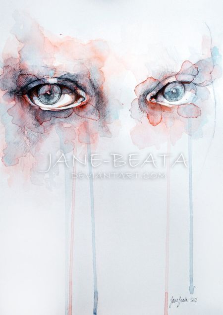 Jana Lepejova jane-beata deviantart pinturas aquarela mulheres olhares femininos Escolhas