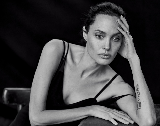 angelina jolie starred in a sensual black and white photoshoot