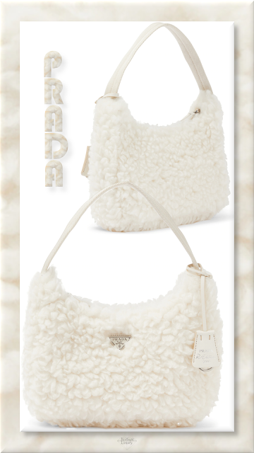 ♦Prada Re-Edition 2000 white mini shearling shoulder bag #prada #bags #white #brilliantluxury