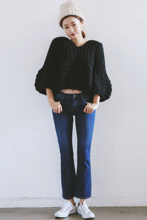 Balloon Sleeve Knit Pullover