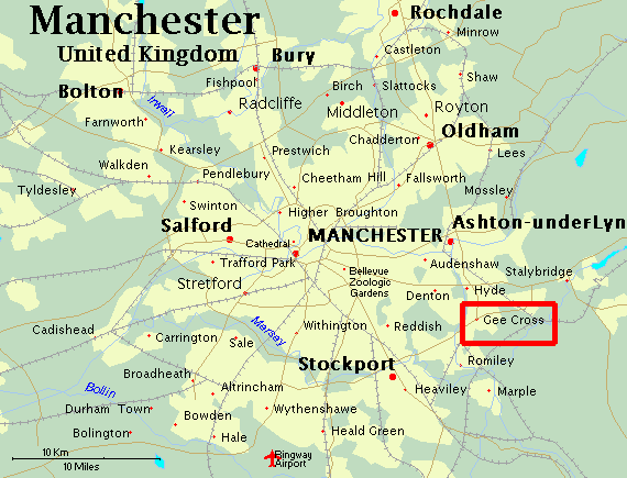 Map Of Uk Cities. Map of Manchester City Region