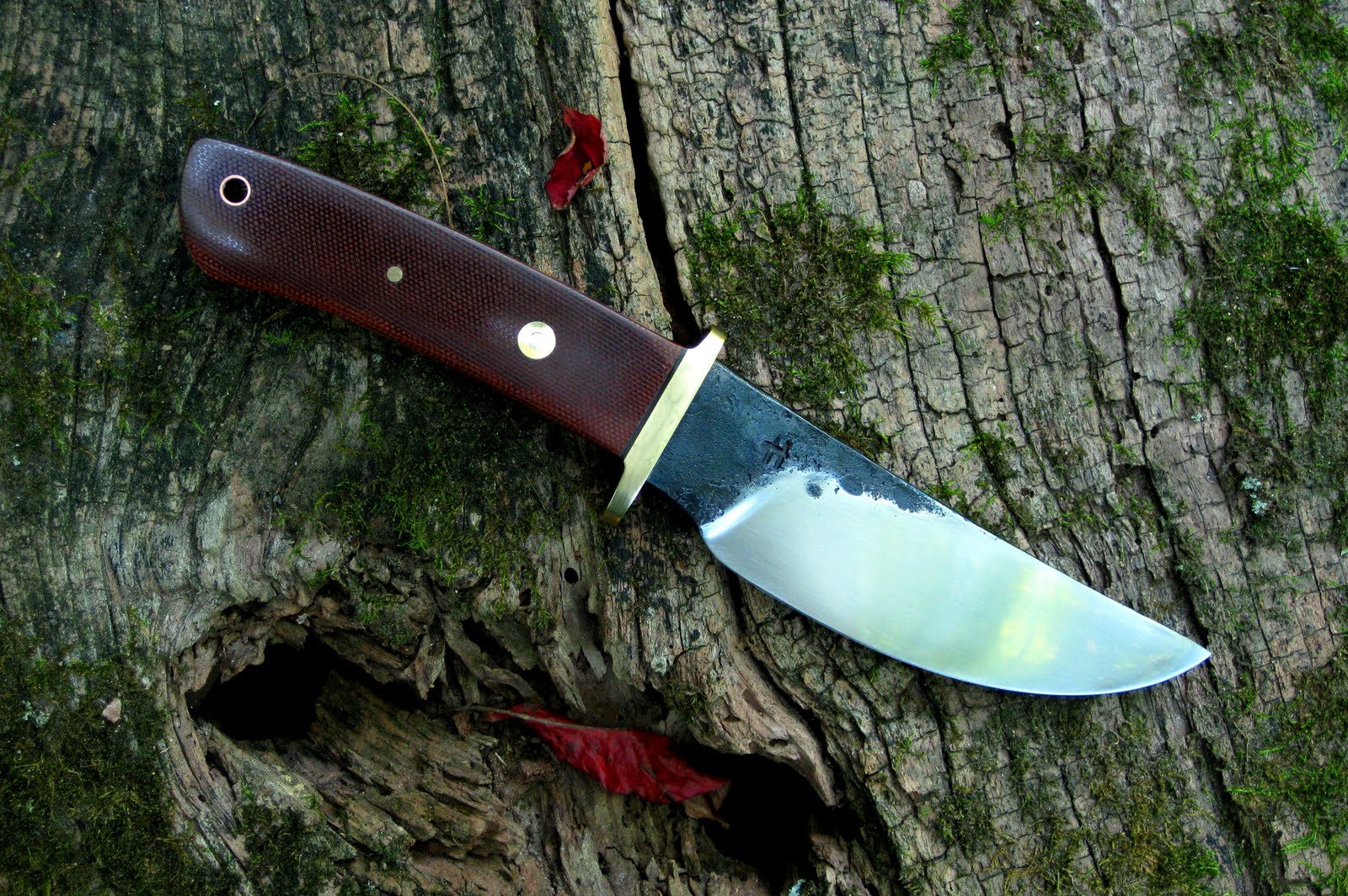 R.E.H. Knives: Knife 30. Brown Canvas Micarta, 5" Blade, $235.00