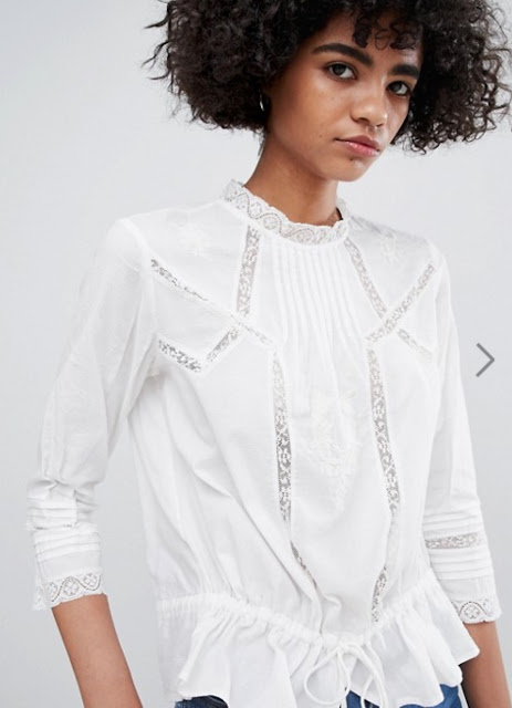 Vero Moda Lace Insert Pairie Blouse