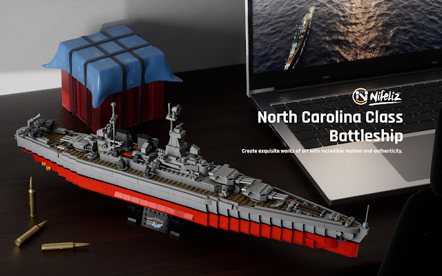 Nifeliz North Carolina Class Battleship Compatible With Lego