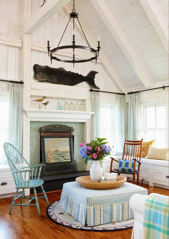 Nautical New England  Style Living Room  Decor  Ideas 