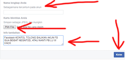 cara mengisi formuli banding kembalikan akun facebook yang diblokir