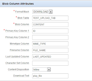 Blob Column Attributes