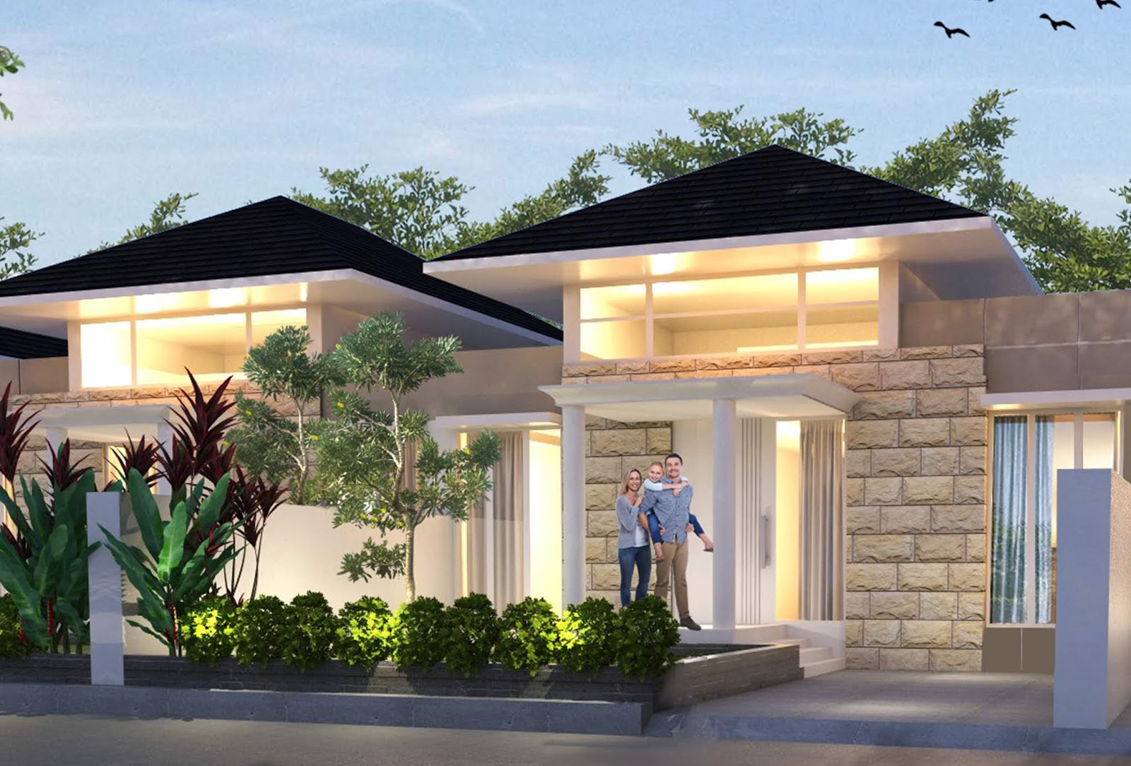 SUNRISE LAND Perpaduan Warna Cat Rumah  Modern Keren  