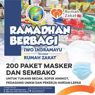 IWO-Rumah Zakat Indramayu  Galang Donasi, Bantu Masyarakat yang Terkena Dampak Covid-19  