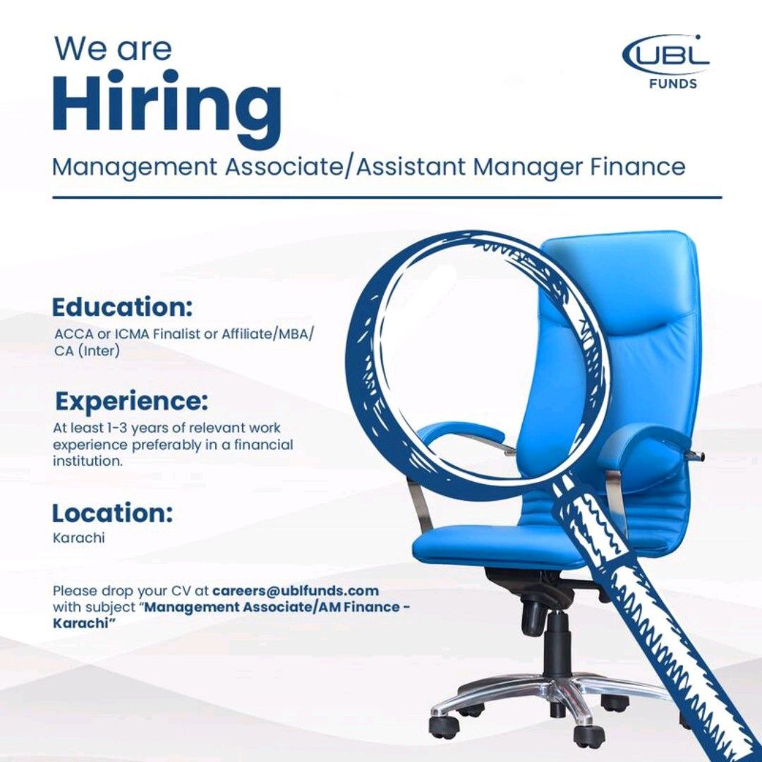 UBL Funds Manager Jobs For Management Associate / Assistant Manager Finance