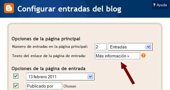 Configurar entradas