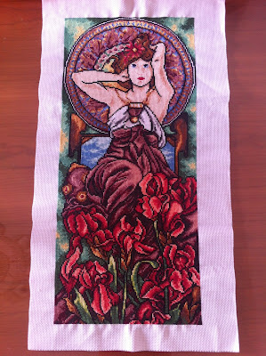 Alfons Mucha Ametyst haft krzyżykowy cross stitch