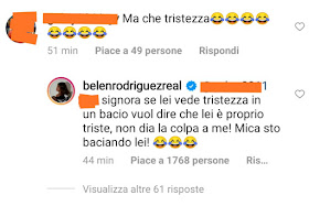 Belen Rodriguez infuriata risposta critiche foto Instagram