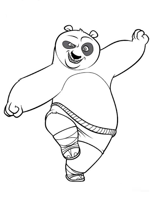 Panda coloring pages Kung fu