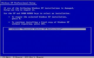 Tampilan Startup Install Windows XP