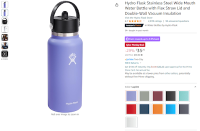 Hydro Flask Stainless Steel Wide Mouth Water Bottle With Flex Straw Lid