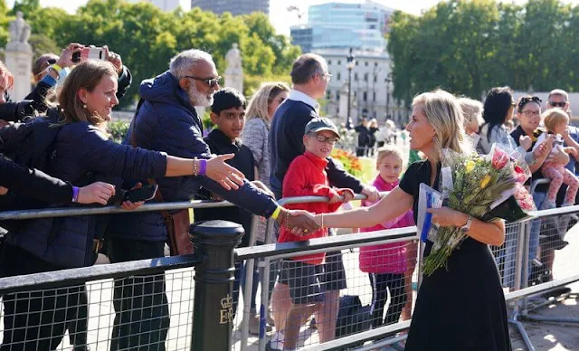 The Countess of Wessex wore a black midi dress