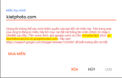 các bước gắn tên miền vào Blogger