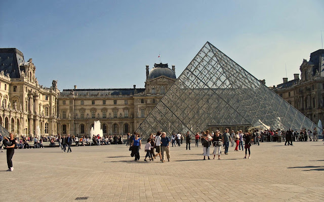 glass metal pyramid at Louvre Paris