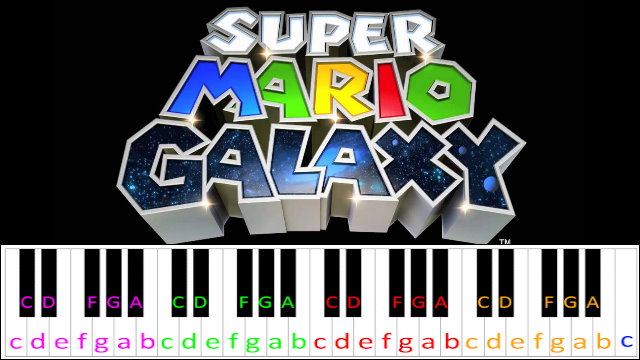Staff Roll / End Credits (Super Mario Galaxy) Piano / Keyboard Easy Letter Notes for Beginners