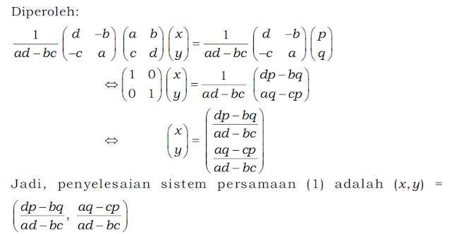 Penerapan Matriks Pada Sistem Persemaan Linear Dua Variabel
