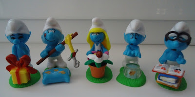 Smurf figures collection lot x 5 SMURFS - by PEYO SCHLEICH