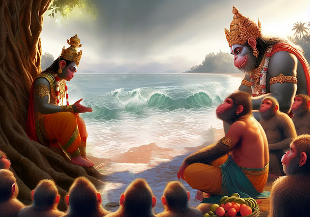 Hanuman advising Angada