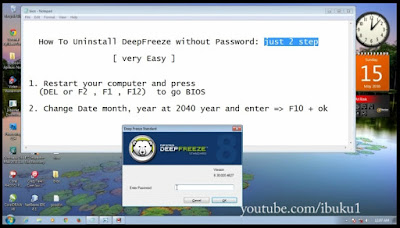 open the Deep Freeze password remembered 