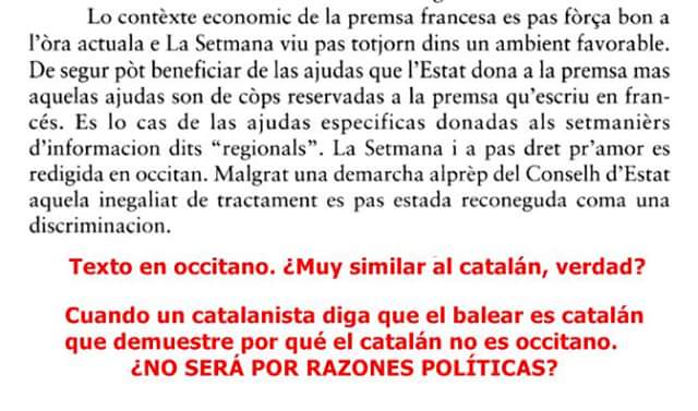 Lo chapurriau no es catalá com lo catalá no es ocsitá 