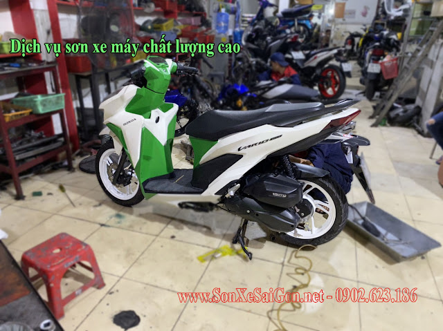 Sơn nhựa nhám xe Honda Vario xanh Z1000 cực đẹp