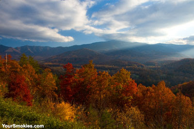 Foothills Parkway East have the best color and the best Smoky Mountains view