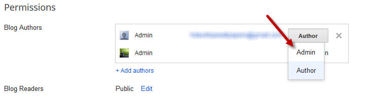 add second admin on blogger