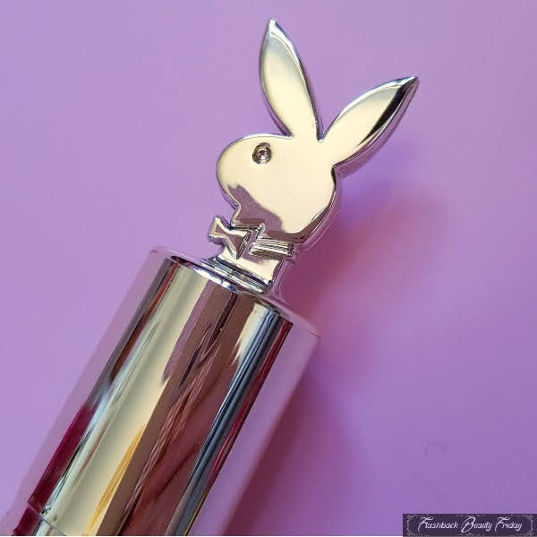 close up of Playboy bunny head on top of lipstick