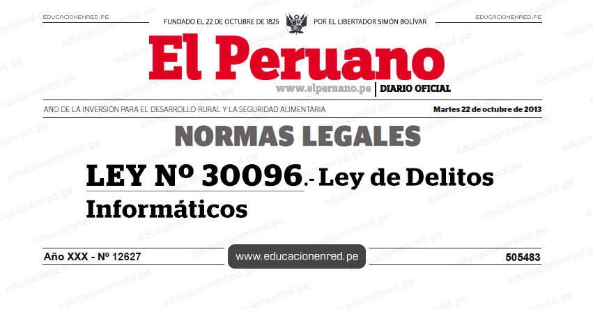 LEY Nº 30096.- Ley de Delitos Informáticos