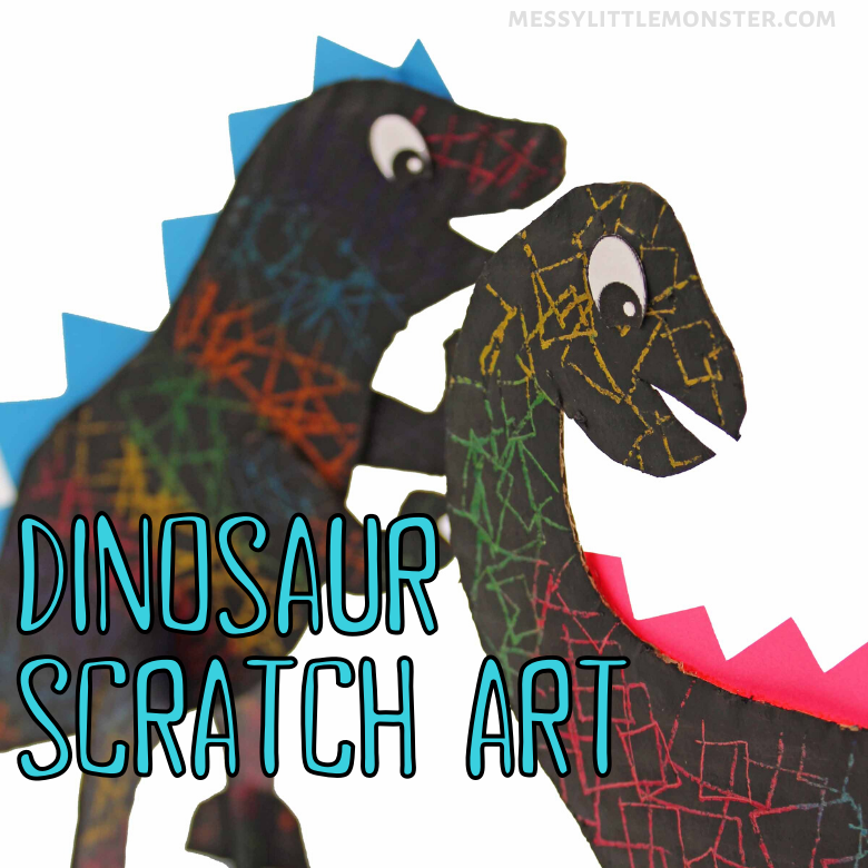 DIY scratch art dinosaur craft