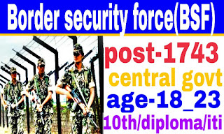 BSF RECRUITMENT 2019 NOTIFICATION,ALL DETAILS AND ONLINE APPLICATION LINK