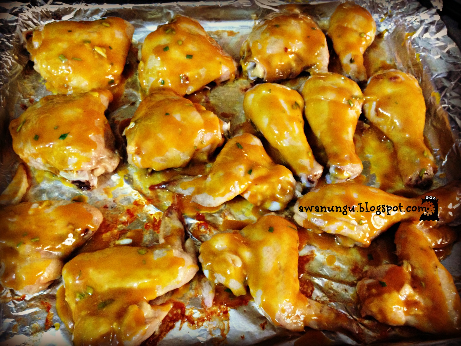 Resepi: Honey Mustard Baked Chicken/Ayam Bakar Madu Sos 