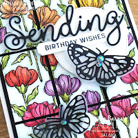 Handmade floral rainbow spectrum coloured birthday card using Stampin Up Perfectly Penciled paper, Sending Smiles stamp and die bundle, Brilliant Wings butterfly dies. Card by Di Barnes - Independent Demonstrator in Sydney Australia - stampin up cards - colourmehappy - 2022-23 SU annual catalogue